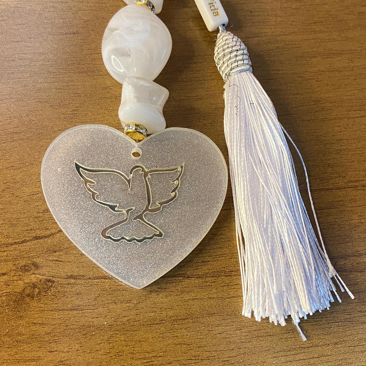 CHAVEIRO DE PEDRARIAS DIVINO ESPÍRITO EM RESINA (1 UNIDADE)