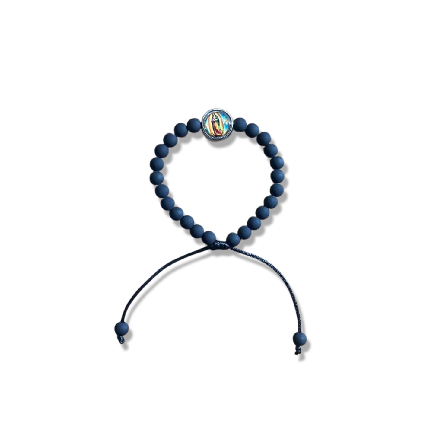 PULSEIRA EMBORRACHADA NOSSA SENHORA DE GUADALUPE PRETA REGULÁVEL (6 UNIDADES)