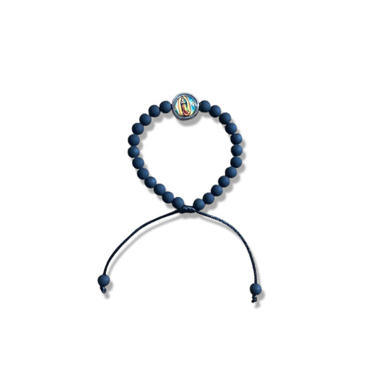 PULSEIRA EMBORRACHADA NOSSA SENHORA DE GUADALUPE PRETA REGULÁVEL (6 UNIDADES)