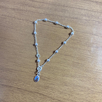 PULSEIRA PRATEADA PINGENTE NOSSA SENHORA APARECIDA  (01 UNIDADE)