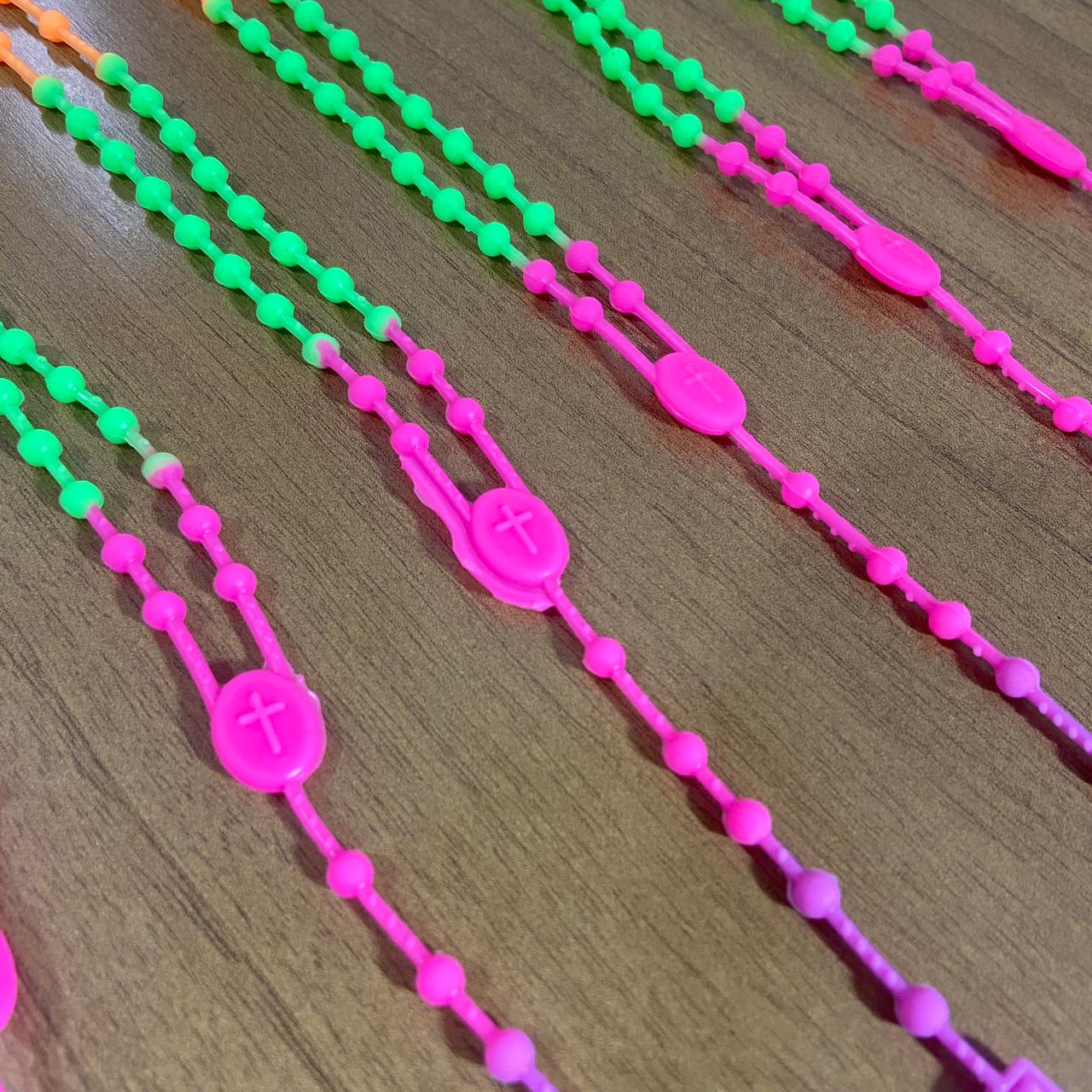 TERÇO SILICONE MESCLADO CORES SORTIDAS (12 UNIDADES)