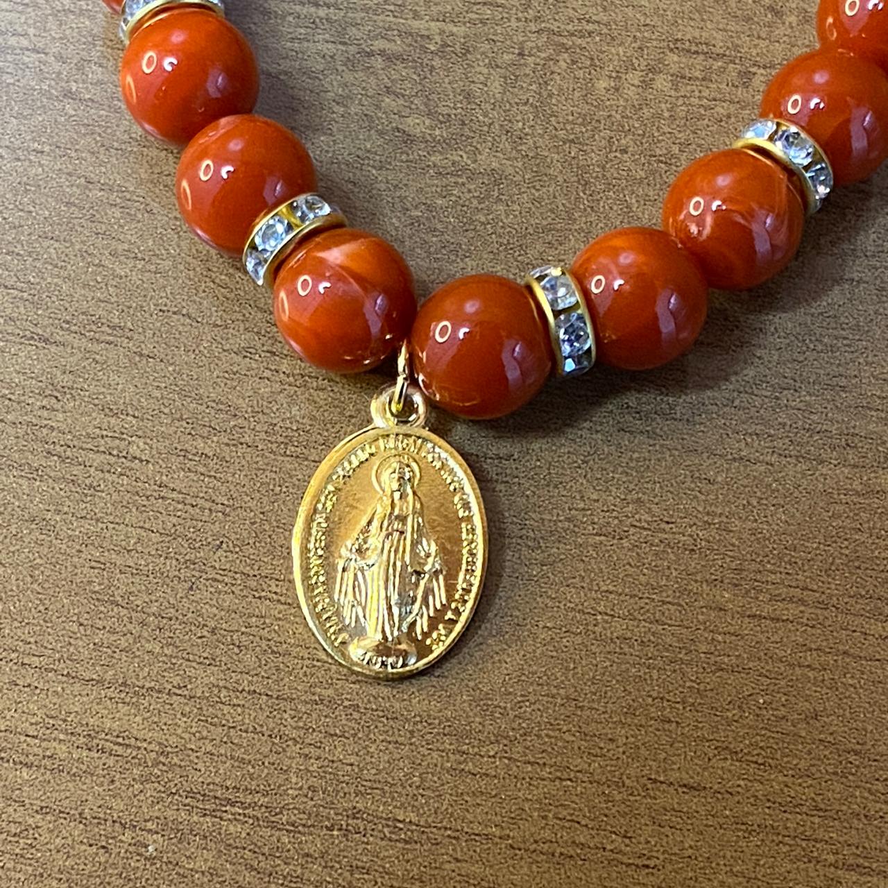 PULSEIRA PÉROLA NOSSA SENHORA DAS GRAÇAS 08MM MOD-2 (03 UNIDADES)