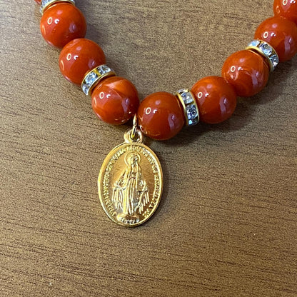 PULSEIRA PÉROLA NOSSA SENHORA DAS GRAÇAS 08MM MOD-2 (03 UNIDADES)
