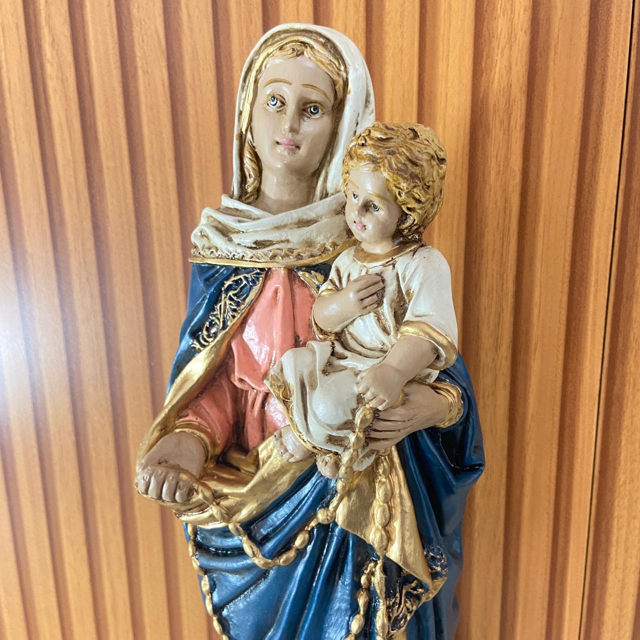 IMAGEM DE GESSO NOSSA SENHORA DO ROSÁRIO 40CM (1 UNIDADE)