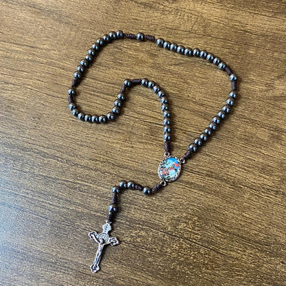 TERÇO DE HEMATITA SÃO JORGE 6MM (3 UNIDADES)