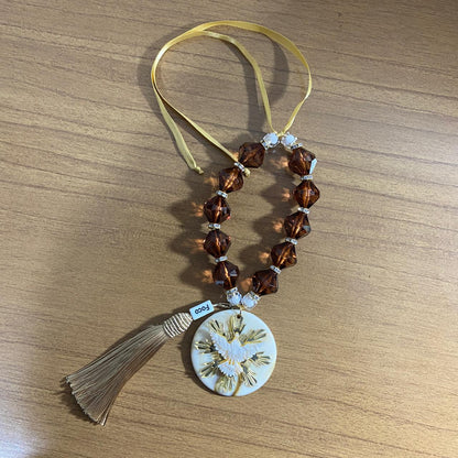 DEZENA CRISTAL DIVINO ESPÍRITO SANTO RESINADO 15MM MOD 2  (1 UNIDADE)