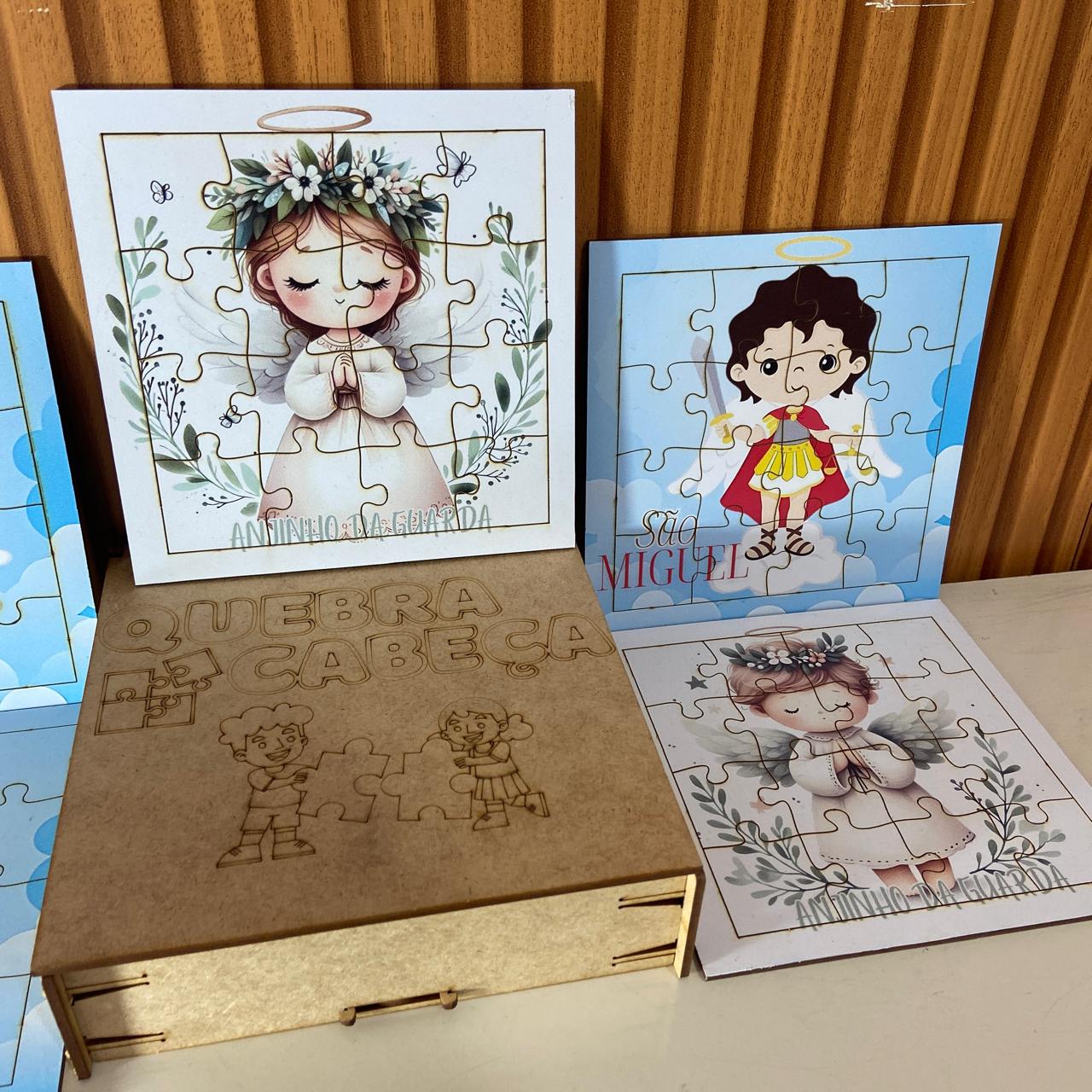 KIT QUEBRA CABEÇA INFANTIL MDF ANJOS  (5 UNIDADE)