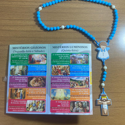 TERÇO DA CRIANÇA ANJO DA GUARDA AZUL 08MM (1 UNIDADE)