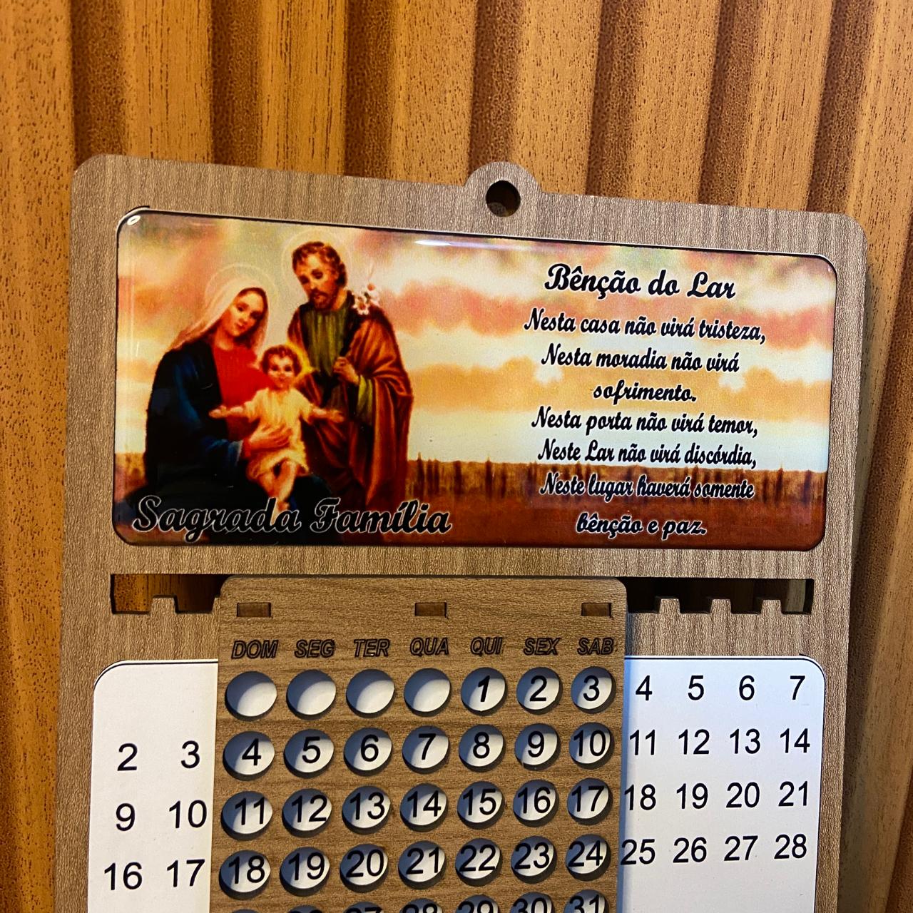 CALENDÁRIO INFINITO SAGRADA FAMÍLIA 18,5X15,5CM (1 UNIDADE)