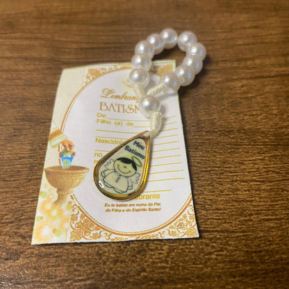 DEZENA DE DEDO PEROLA GOTA LEMBRANÇA BATISMO BRANCA 6MM (1 UNIDADES)
