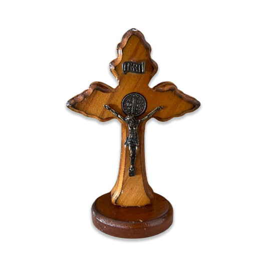 CRUCIFIXO MADEIRA DE MESA  14CM (1 UNIDADE)