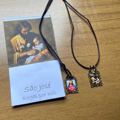 ESCAPULÁRIO DE COURO SÃO JOSÉ  (1 UNIDADE)