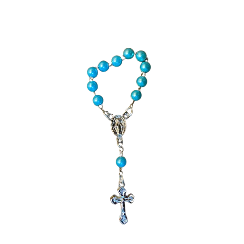 DEZENA DE DEDO PEROLA AZUL 6MM (12 UNIDADES)
