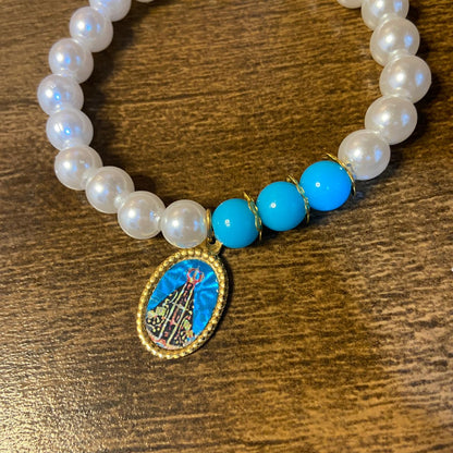 PULSEIRA PÉROLA NOSSA SENHORA APARECIDA MOD2 (01 UNIDADE)