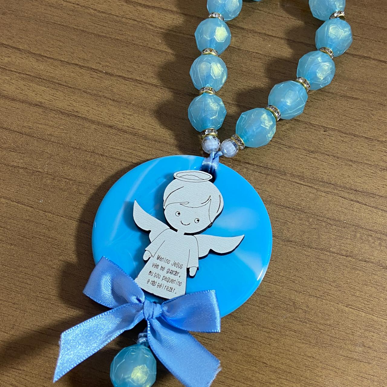 DEZENAACRÍLICA MEDALHÃO DE RESINA ANJINHO AZUL 16MM (1 UNIDADE)