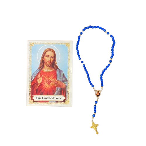 TERÇO MIÇANGA SAGRADO CORAÇÃO DE JESUS  4MM   (1UNIDADE)