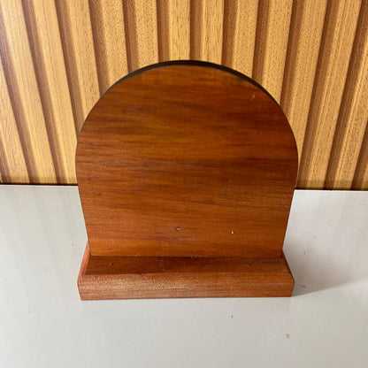 ADORNO DE MESA MADEIRA SAGRADA FAMÍLIA METAL OURO VELHO 13CM (1 UNIDADE)