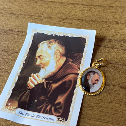 MEDALHA ALUMÍNIO SANTO PADRE PIO (36 UNIDADES)