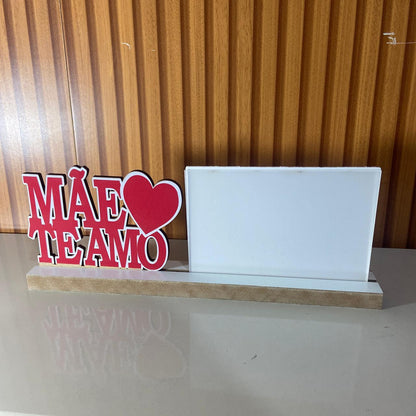 PORTA RETRATO MÃE TE AMO VERMELHO (1 UNIDADE)