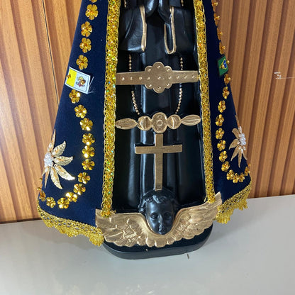IMAGEM DE GESSO NOSSA SENHORA APARECIDA COM MANTO  51CM  (1 UNIDADE)