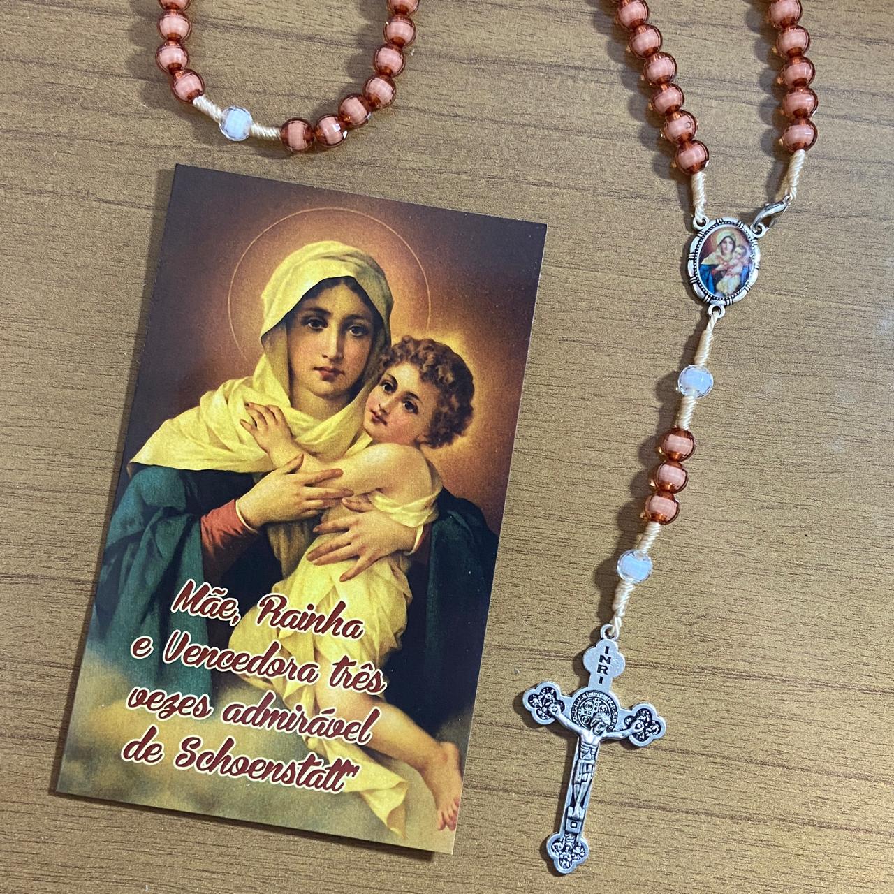 TERÇO ACRÍLICO VINHO COM FECHO MÃE RAINHA 08MM (1 UNIDADE)