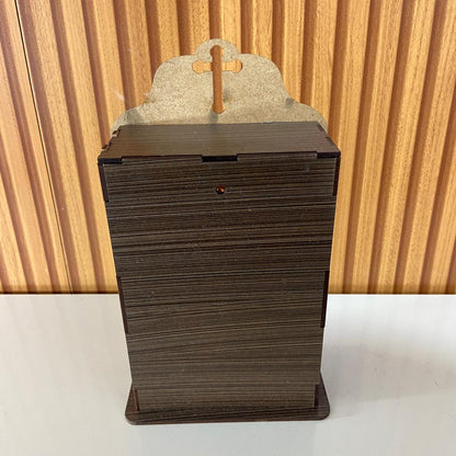 ORATÓRIO DE PAREDE E MESA MDF + IMAGEM DE PLÁSTICO NOSSA SENHORA APARECIDA BRANCA COM STRASS 15CM (1 UNIDADE)