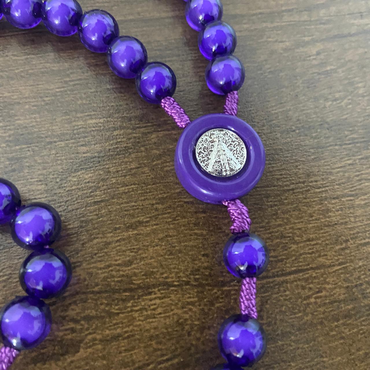 TERÇO NOSSA SENHORA APARECIDA  ROXO 10MM (6 UNIDADES)