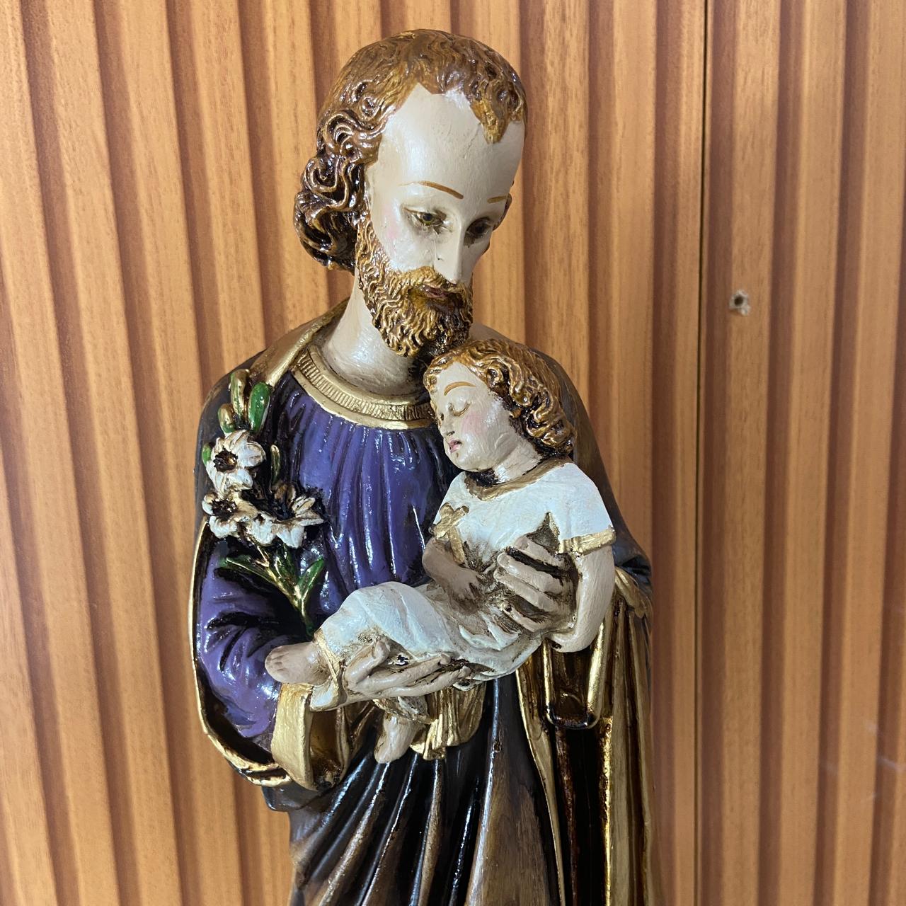 IMAGEM DE GESSO SÃO JOSÉ 42CM (1 UNIDADE)