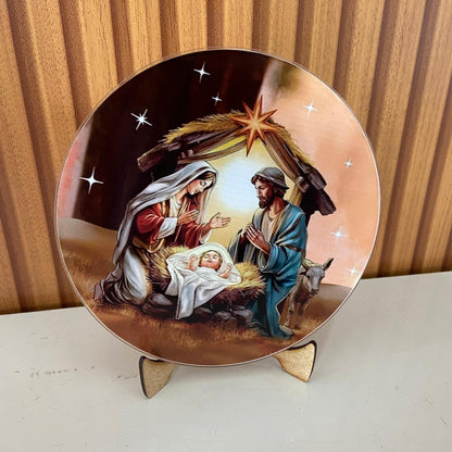 ADORNO DE MESA ACRÍLICO RESINADO PRESÉPIO MOD2 15CM (1 UNIDADE)