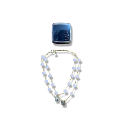 PULSEIRA ESCAPULARIO CRISTAL ROSA (3 UNIDADES)