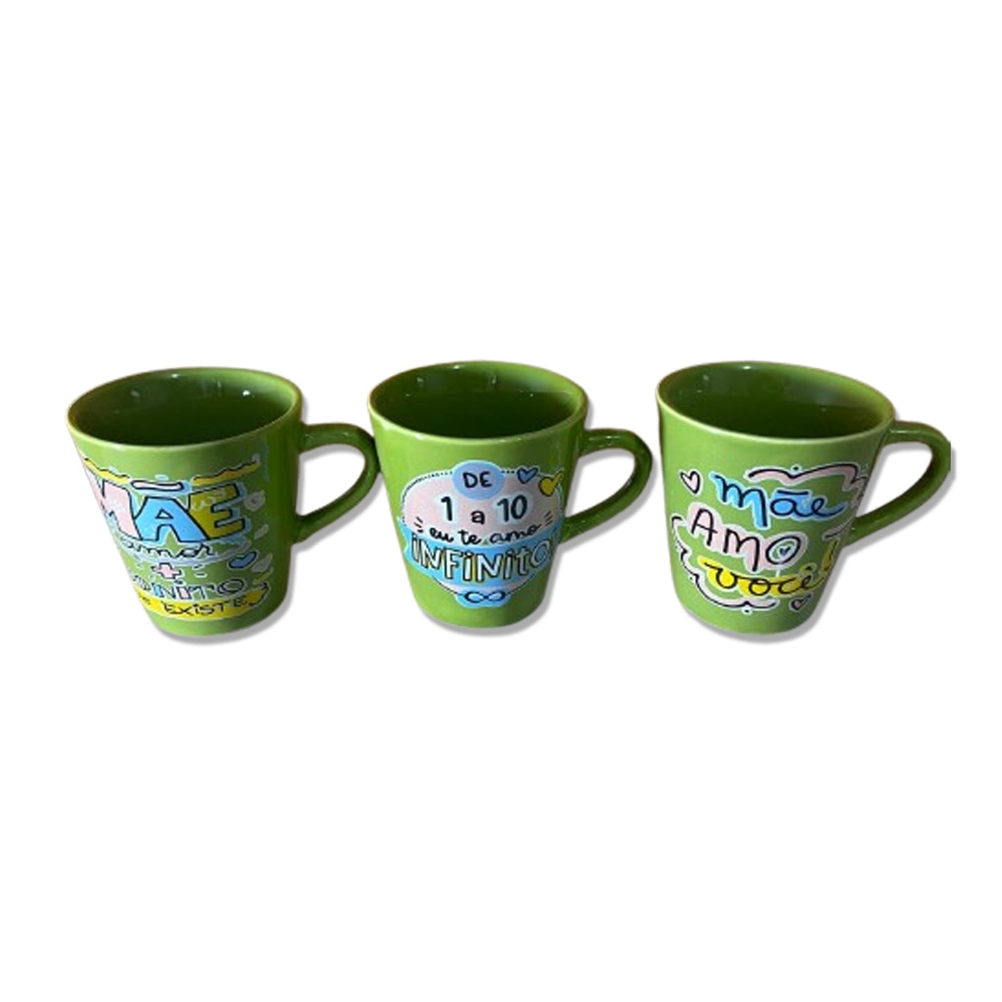 XÍCARA VERDE MÃE - FRASES SORTIDAS 120ML (1 UNIDADE)