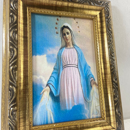 QUADRO COM MOLDURA RESINADO RAINHA DA PAZ  20,5X15,5 (1 UNIDADE)