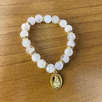 PULSEIRA PÉROLA NOSSA SENHORA DAS GRAÇAS 08MM MOD-1 (03 UNIDADES)