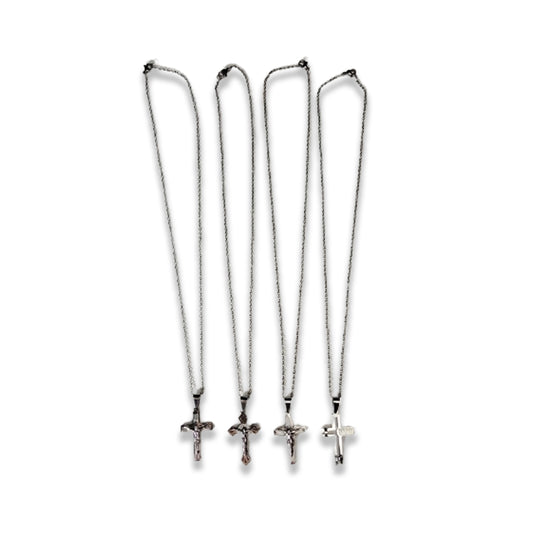 CORRENTE AÇO INOX CRUCIFIXO MODELOS SORTIDOS (3 UNIDADES)