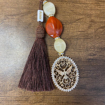 CHAVEIRO DE PEDRARIAS DIVINO ESPÍRITO SANTO COM STRASS (1 UNIDADE)