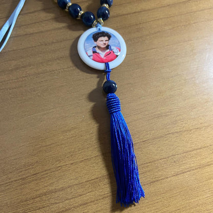 DEZENA PÉROLA AZUL SÃO CARLO ACUTIS RESINADO 14MM (1 UNIDADE)