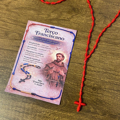 TERÇO FRANCISCANO VERMELHO  (1 UNIDADES)