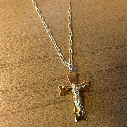 CORRENTE DOURADA COM CRUCIFIXO MOD2 ( 1 UNIDADE)