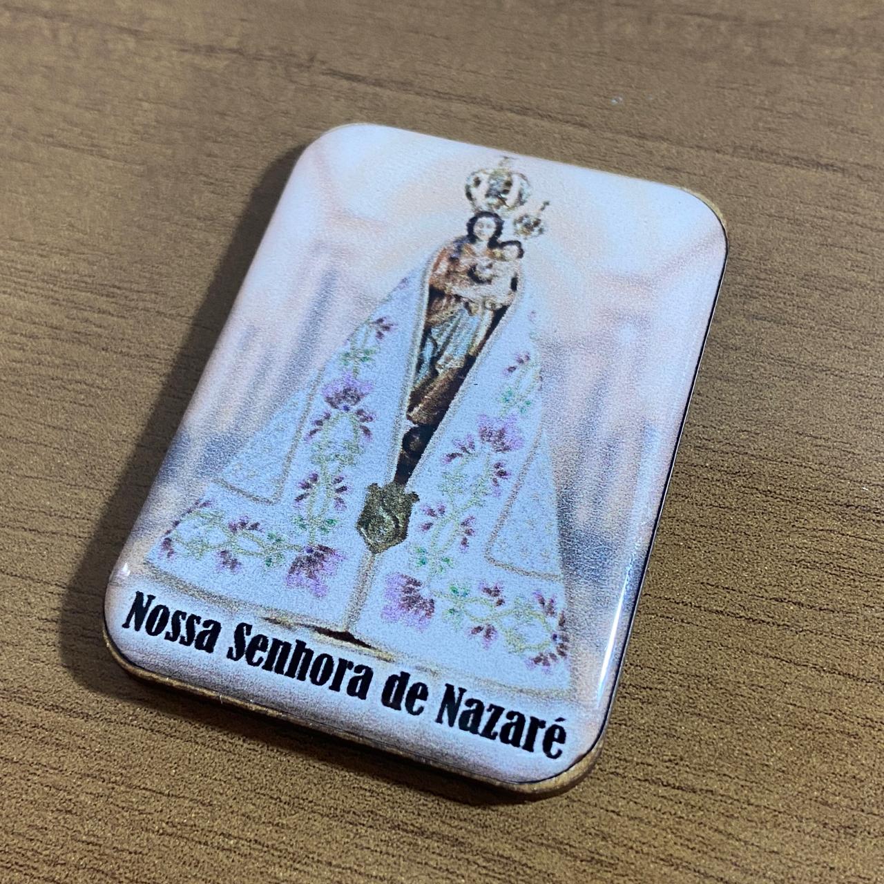 IMÃ MDF QUADRADO RESINADO NOSSA SENHORA DE NAZARÉ (3 UNIDADES)