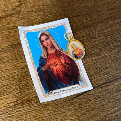 MEDALHA ALUMINIO IMACULADO CORAÇÃO DE MARIA (36 UNIDADES)