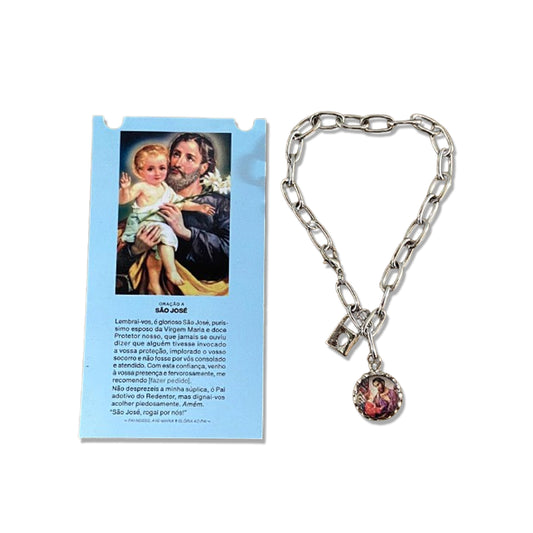 PULSEIRA CADEADO SÃO JOSÉ NA CARTELA (3 UNIDADES)