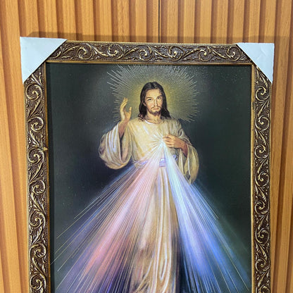 QUADRO COM MOLDURA RESINADO JESUS MISERICORDIOSO 44CMX34CM (1 UNIDADE)