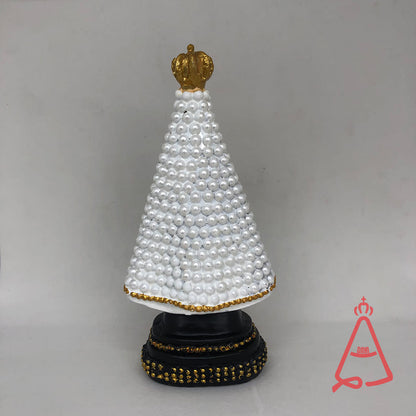 IMAGEM DE RESINA IMPORTADA NOSSA SENHORA APARECIDA PÉROLA BRANCA 18CM (1 UNIDADE)