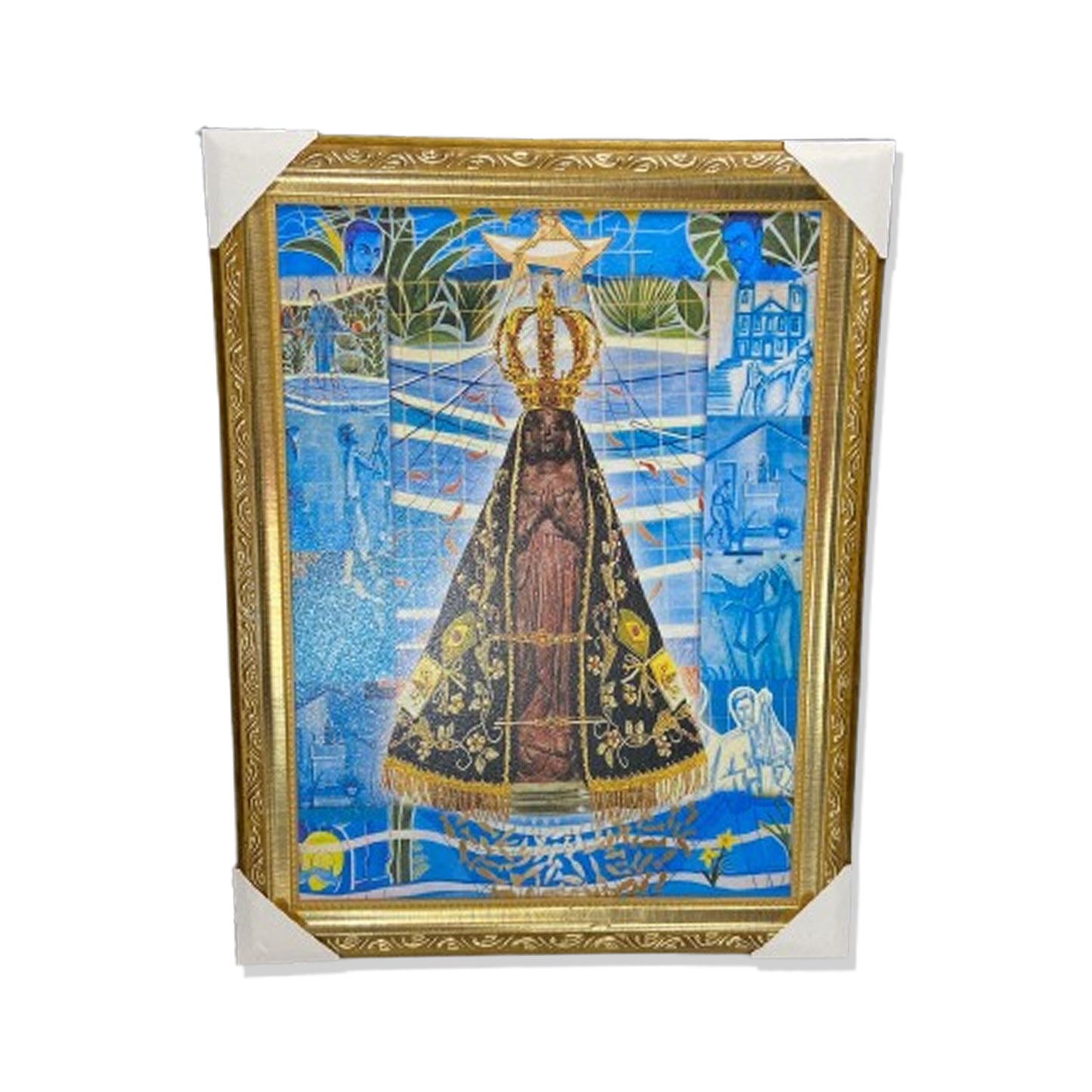 QUADRO COM MOLDURA RESINADO NOSSA SENHORA APARECIDA 45CMX35CM (1 UNIDADE)