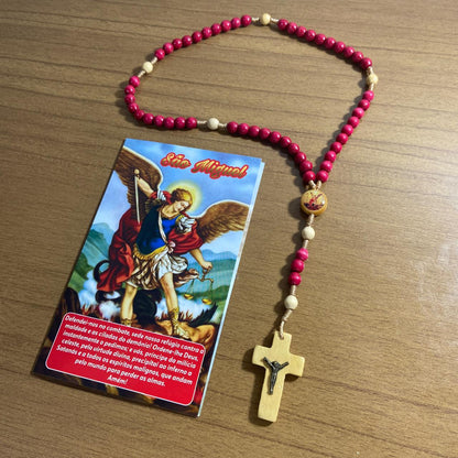 TERÇO DE MADEIRA SÃO MIGUEL ARCANJO 6MM MOD3 (3 UNIDADES)