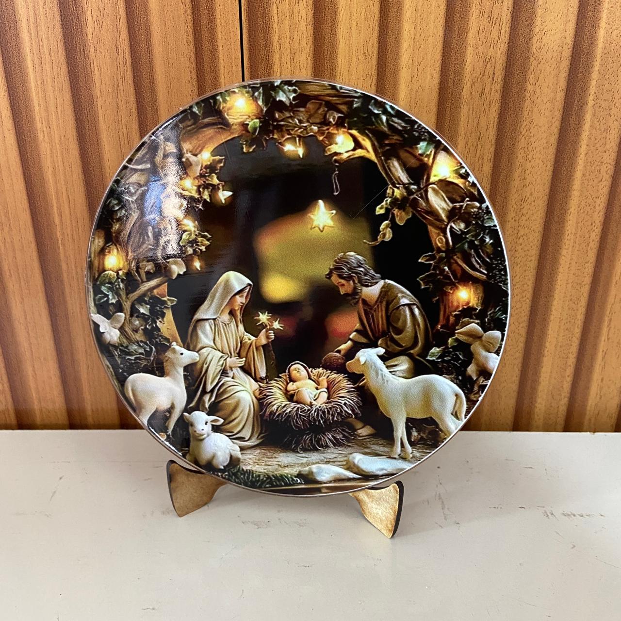 ADORNO DE MESA ACRÍLICO RESINADO PRESÉPIO MOD4 15CM (1 UNIDADE)