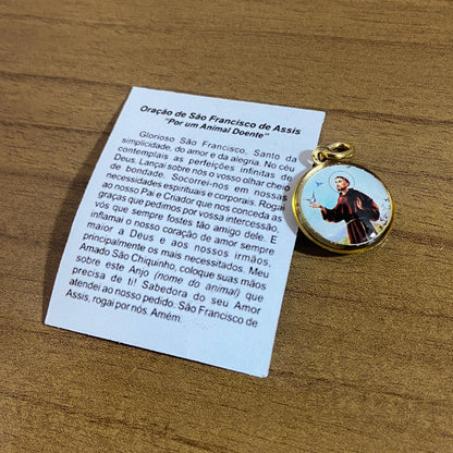 MEDALHA DUPLA FACE SÃO FRANCISCO DE ASSIS (12 UNIDADES)