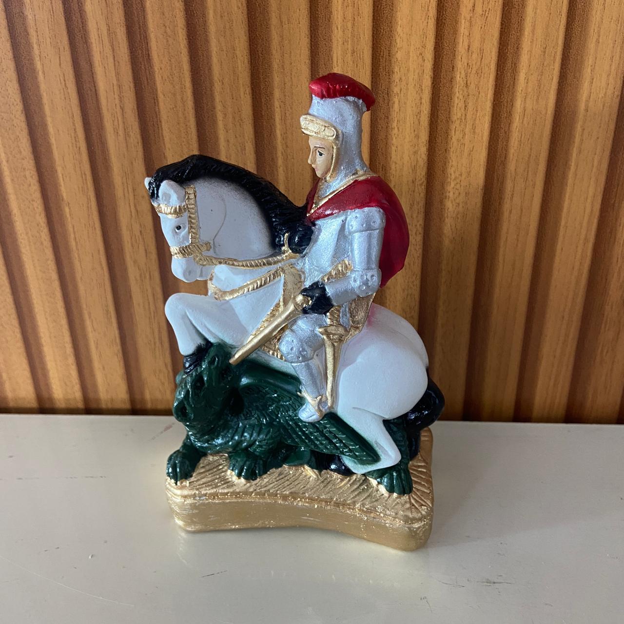 IMAGEM DE GESSO SÃO JORGE 16CM (1 UNIDADE)
