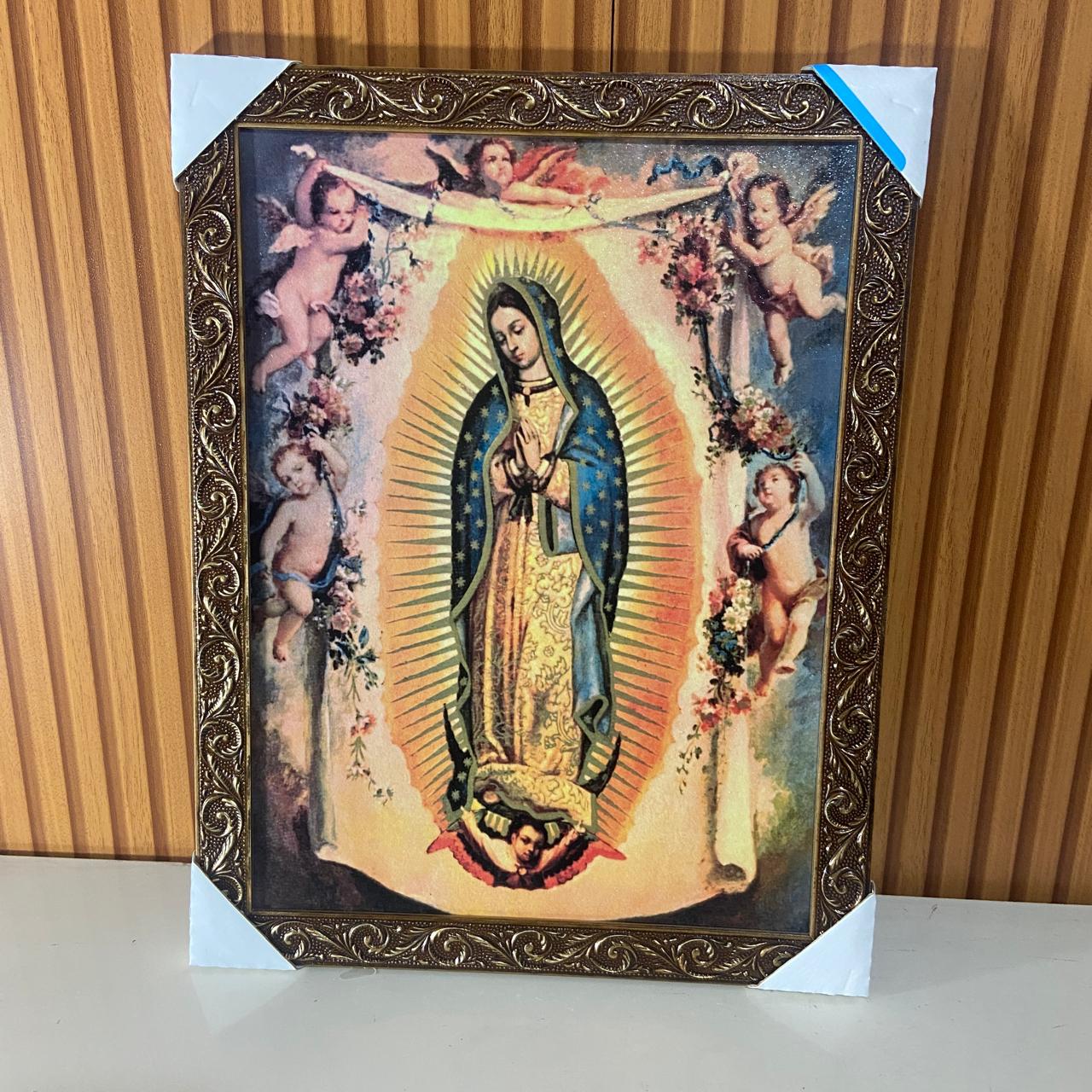 QUADRO COM MOLDURA RESINADO NOSSA SENHORA DE GUADALUPE 44CMX34CM (1 UNIDADE)