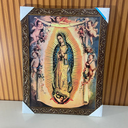 QUADRO COM MOLDURA RESINADO NOSSA SENHORA DE GUADALUPE 44CMX34CM (1 UNIDADE)